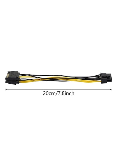 AoGo 8 Pin 2x Sata 15 Pin SATA Güç Kablosu