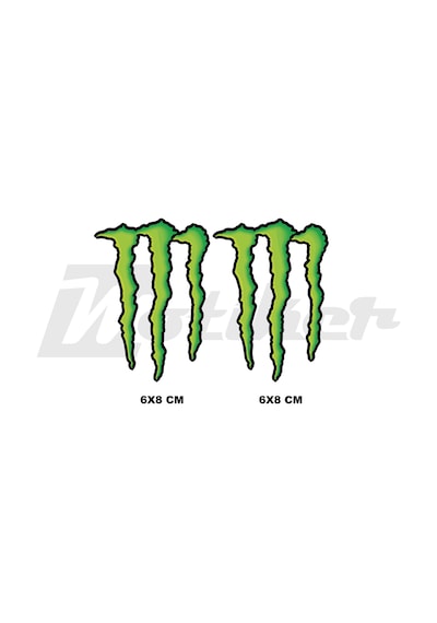 Monster Logo 6x8 Cm Tasarım Üretim Evrensel Sticker Etiket Modeli