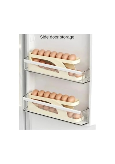 Tineke 2 Katlı Otomatik Buzdolabı Yumurta Standı Yumurtalık Rafı Saklama Kabı Buzdolabı Organizer
