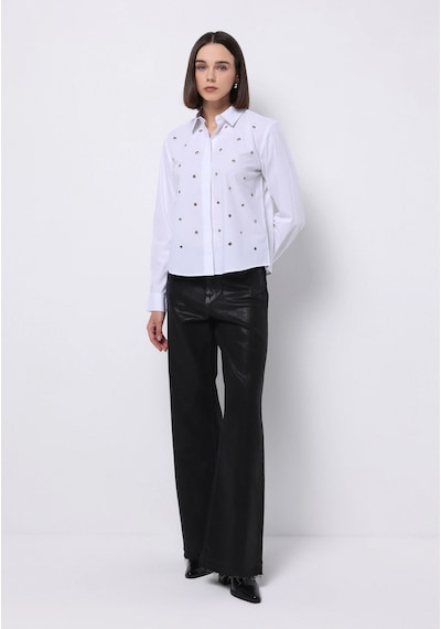 Colin's Colins Regular Fit Shirt Neck Düz Kadın Beyaz Uzun Kol Gömlek Cl1075572 Q1.v1 Wht Beyaz