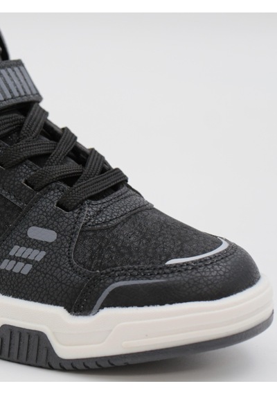 Cool King 31-36 Siyah Boğazlı Cırtlı Çocuk Spor Ayakkabı