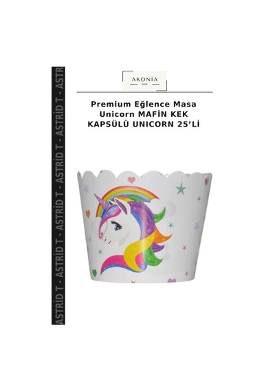Premium Eğlence Masa Unicorn Mafin Kek Kapsülü Unıcorn 25 Li Diğer