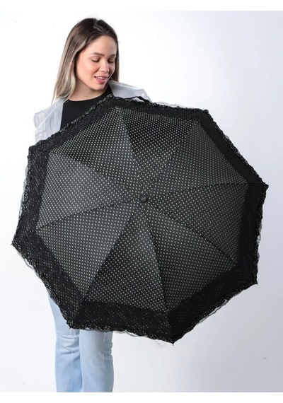 Bosile Hobbs London Yarasa Model 8 Tel Şemsiye Siyah