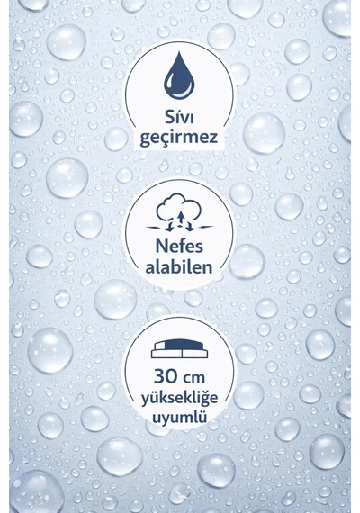 Köşe Lastikli Alez 100 X 200 Cm Beyaz Sıvı Geçirmez Terletmeyen Pamuk