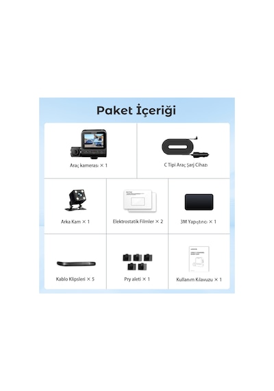 V600 3 Kameralı Araç Kamerası + Obd Park Modu Kiti Full Hd Kayıt, Gece Görüş, Geniş Açı