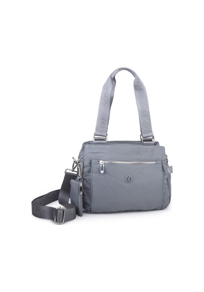Nas Bag Kadın Çok Bölmeli Orta Boy Çapraz Omuz Çantası 30x24 Cm Gri Diğer