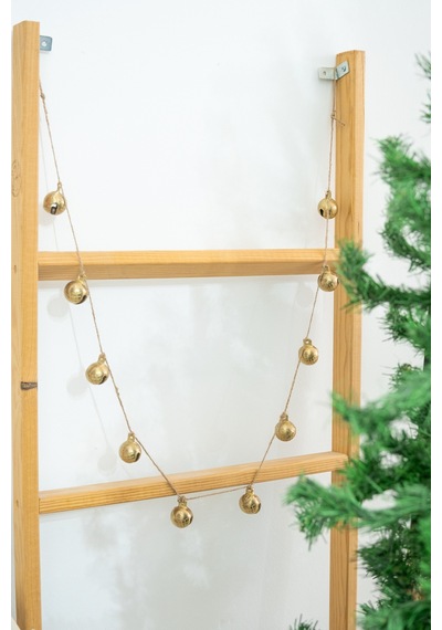 Yılbaşı Jüt İp Gold Yuvarlak Çanlı Zincir Noel Çam Ağaç Süsü Gold - 667570825