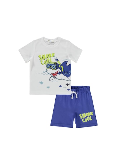 Civil Boys Shark Cool Baskılı 2-5 Yaş Pijama Takımı Beyaz