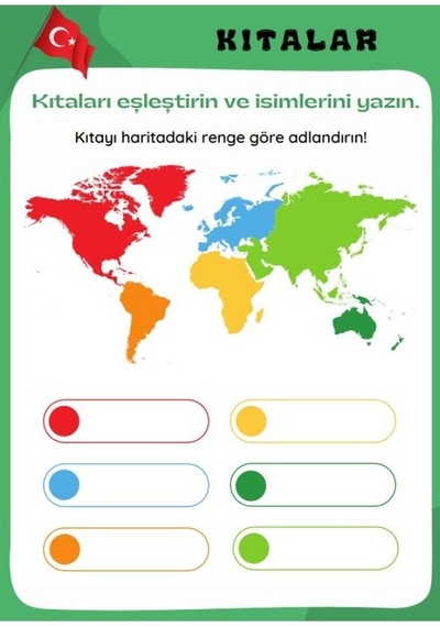 Kıtaları Ve Okyanusları Öğreten Yaz-sil Kitabı
