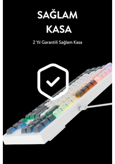 Everest Kb-98 Sılent Tkl Beyaz/gri Mavi Rainbow Q Membrane Klavye