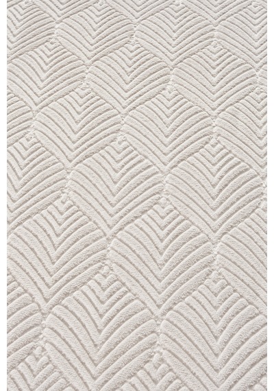 Raschel Carpet Premium Yıkanabilir Leke Tutmaz Yaprak Emboss Krem Özel Seri Kaymaz Taban Halı Yolluk Krem