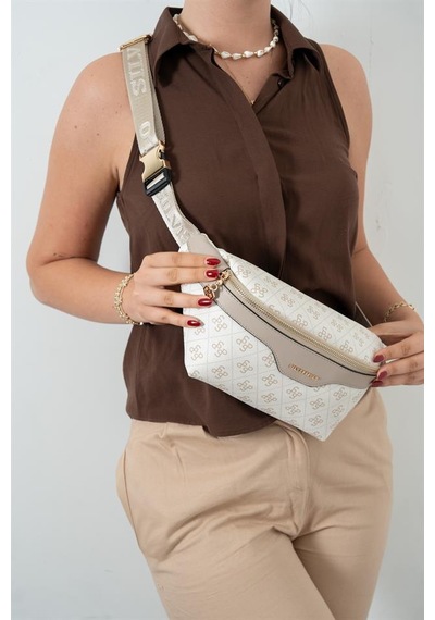 Silver Polo Sp1192 Kadın Bel Çantası Monogram Bej-kum