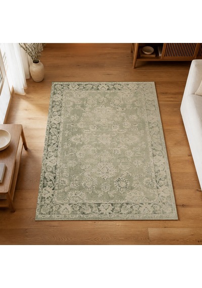 Kartela Halı Lino Halı Jüt Taban Dokuma Halı Adaçayı Yeşili - 80 X 120 Cm