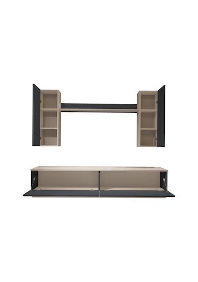 Decoraktiv Eko 5db Mdf Std Tv Ünitesi Tv Sehpası Beyaz - Antrasit