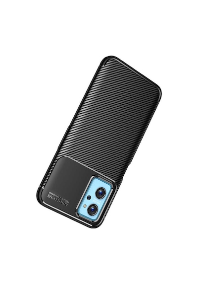 Oppo A76 Kılıf Karbon Görünümlü Silikon Kamera Korumalı Üstün Koruma Pazarplus Siyah