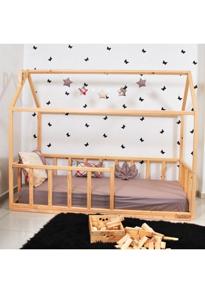Markaawm Markaawm Montessori Çocuk Yatak Doğal Çam 90X190 Karyola Sevgi Akçaağaç