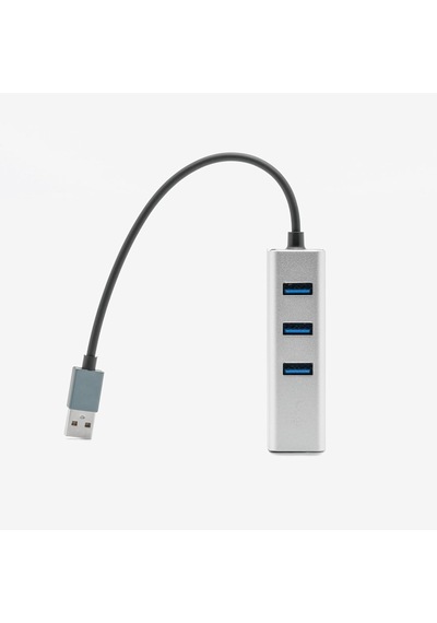 Usb To Lan Ve 3x Usb Alüminyum Adaptör Gümüş