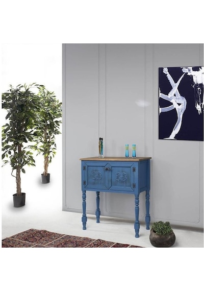 Wood Dresuar Ahşap Pastel Boyalı Eskitme Tarz Dresuar