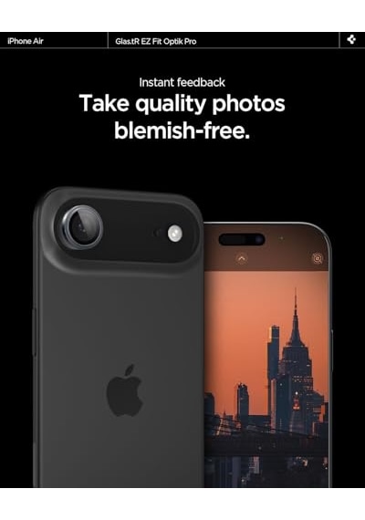 Apple iPhone Air İle Uyumlu Kamera Lens Camı Koruyucu Kolay Kurulum Glas.tr Ez Fit Optik Pro 2 Adet Gray - Agl10130