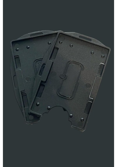 Stormistoretr 2 Adet Siyah Yatay Ve Dikey Çift Hazneli Kart Koruyucu Kimlik Kartı Kabı