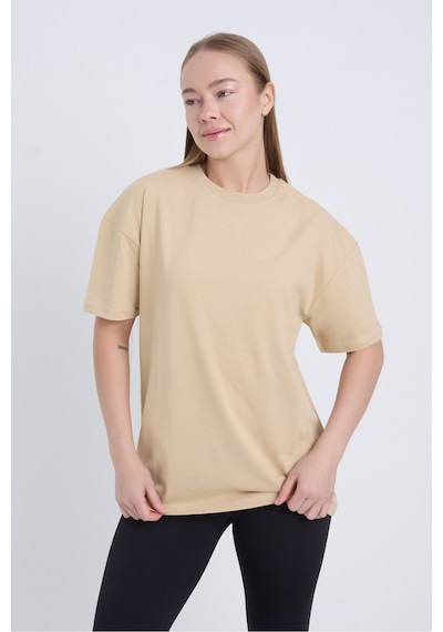 Velvoria Unisex Oversize Basic 3'lü Siyah Beyaz Bej Renk T-shirt Çok Renkli1