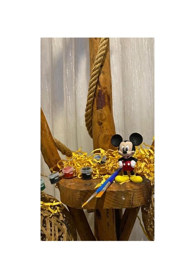 Mickey Mouse Boyama Seti 3 Renk Boya Ve Fırça Çocuklara Ve Sevdiklere Özel