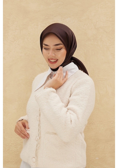Silk Home Düz Shiny Eşarp - Acı Kahve - Acı Kahve