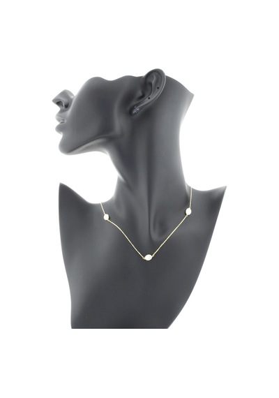 Altın Oval Sedef Kolye Sarı