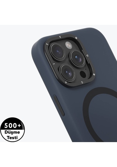 Apple iPhone 16 Pro Max Kılıf Kamera Standlı Magsafe Şarj Özellikli Youngkit Bitty Cream Mavi