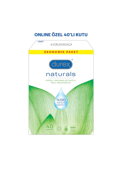 Durex Naturals Prezervatif 40'lı