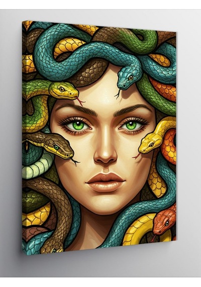 Kanvas Tablo Medusa Ve Yılan Saçlar 50cmx70cm