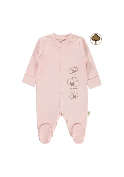 Civil Baby Bebek Organik Patikli Tulum 0-3 Ay Pembe
