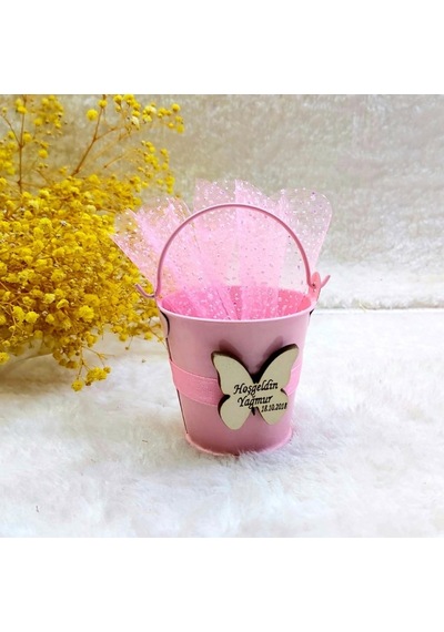 Metal Kova Pembe Kız Bebek Şekeri 30 Adet
