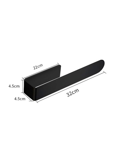 Dione Store Mat Siyah Lüx Tasarım Havlu Askısı Kendinden Yapışkanlı Siyah