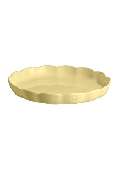 Emile Henry Madeleine Yivli Tart Tabağı, 30 Cm, Vanilya Çok Renkli