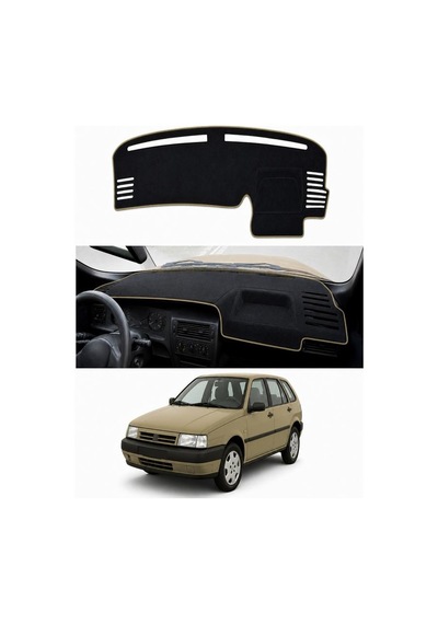 Fiat - Tipo Dijital 1988-1995 Uyumlu Torpido Koruma Kılıfı - Taba Şeritli