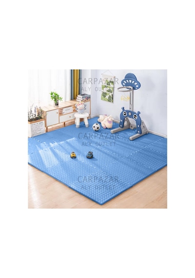 Damla Desen Tatami Eva Spor Yoga Pilates Oyun Matı Halısı Minderi Puzzle 50x50 13mm 8 Adet 100x200 Mavi