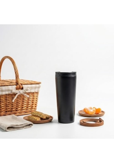 400 Ml Siyah Termos Kupa - Çift Katmanlı Paslanmaz Çelik Seyahat Bardağı Travel Mug - 4-6 Saat Sıcak/soğuk Tuta Diğer