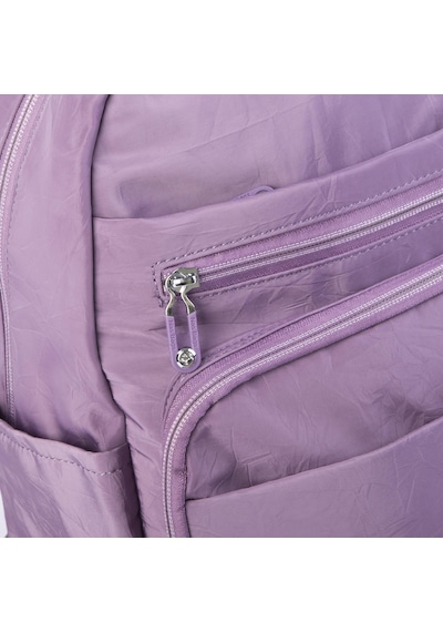 Nas Bag Unisex Büyük Boy Çok Gözlü Su Geçirmez Sırt Çantası Mor