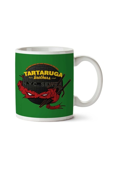 Tartaruga Brothers Teenage Mutant Ninja Turtles Raphael İki Tarafı Baskılı Kupa Bardak Çok Renkli