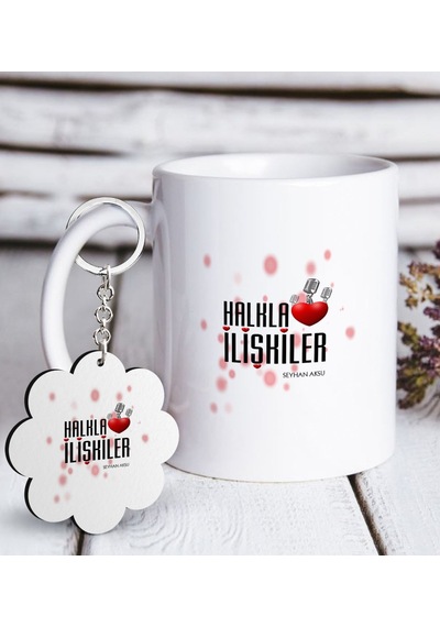 Kişiye Özel Mesleki Halkla İlişkiler Beyaz Kupa Ve Anahtarlık Hed