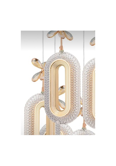 8'li Zenith Gold Avize 3 Renk Ledli Altın