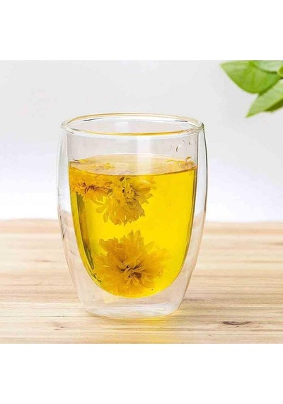 Çift Cidarlı Borosilikat Cam Kupa, Şeffaf, 350ml, Kulpsuz çok renkli