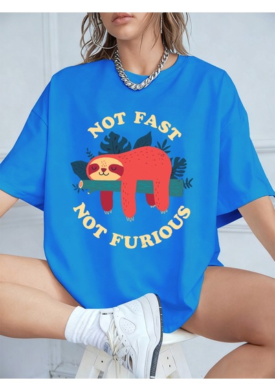 Noıssey Urban Pop Graphic Kadın Tişört Koleksiyonukod 5355 Bebe Mavi