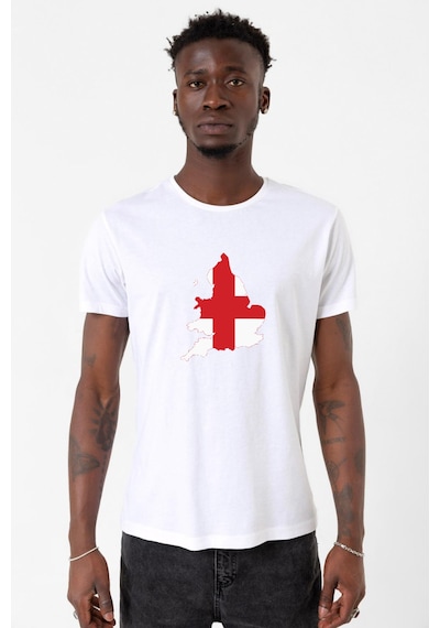 Euro 24 England Beyaz Erkek Bisikletyaka Tshirt Çok Renkli