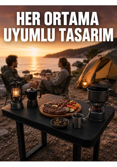 Çok Amaçlı Katlanır Kamp Masası Dayanıklı Piknik Balkon Bahçe Masası Çok Renkli
