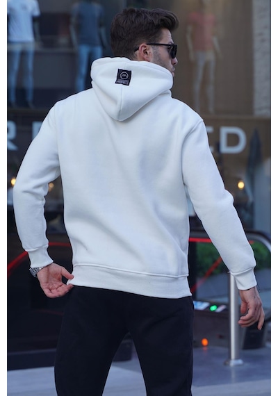 Madmext Ekru Fermuarlı Kapüşonlu Sweatshirt 6143-ekru Ekru