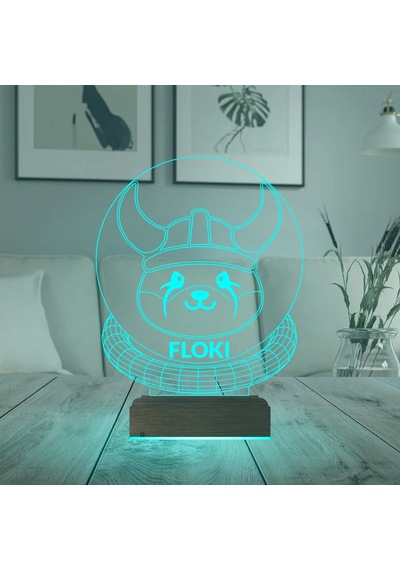 Luvivia Crypto Floki Coin Kripto Finans 3d Lamba - Masa Gece Lambası V2 Şeffaf