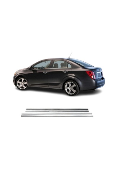 Chevrolet Aveo Sedan Krom Cam Çıtası 4 Parça 2011 Ve Üzeri Uyumlu Çelik