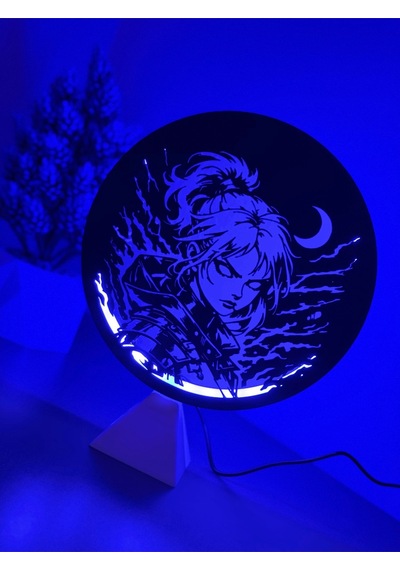 Valorant Jett Ajan Halka Led Işıklı Masa Gece Lambası Gamer Oyun Odası Dekor Hediye Adaptör Dahil Mavi Işık